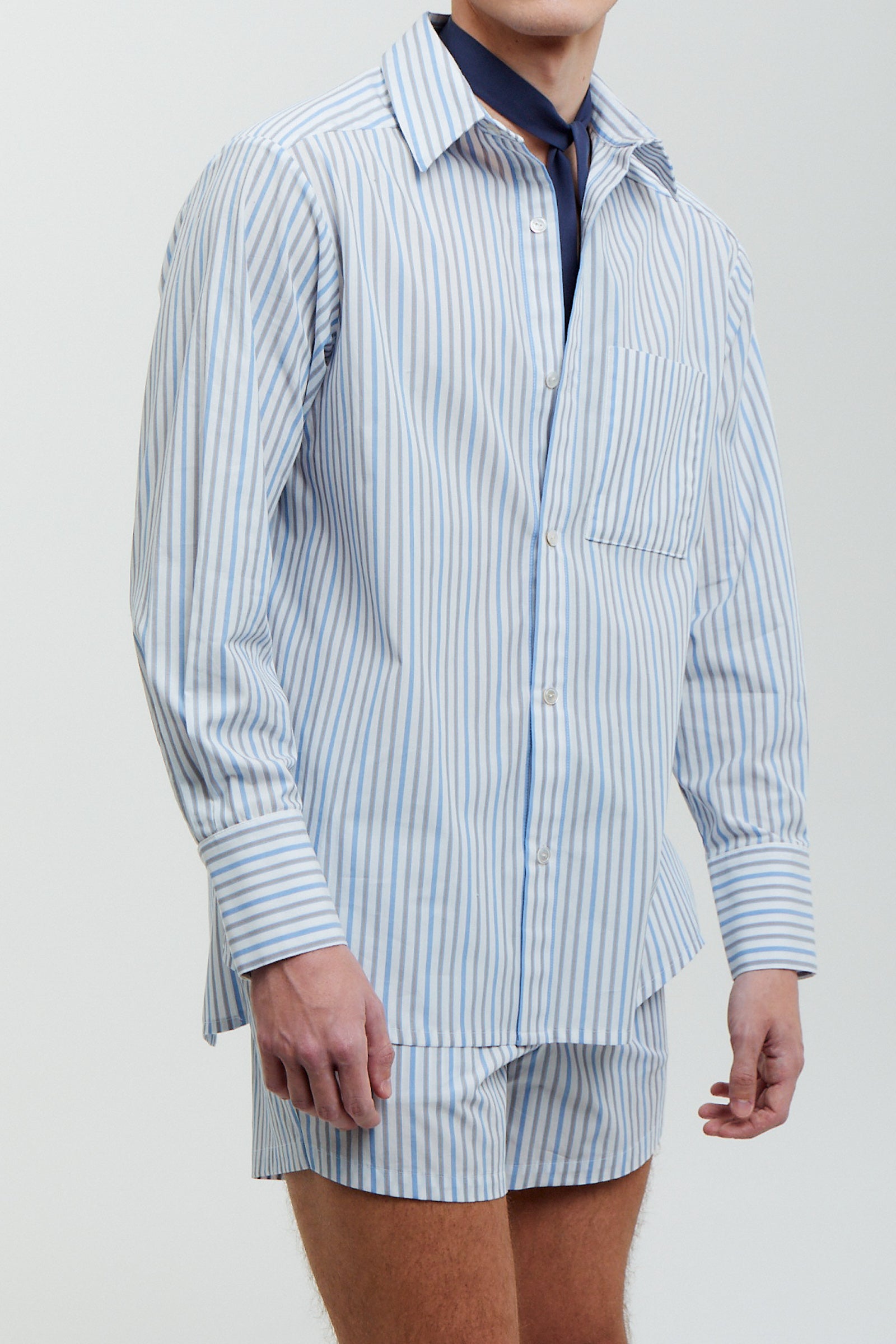 Cotton Shirt with Stripes