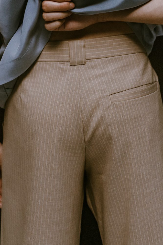 Shorts with Pleats | Pinstripes