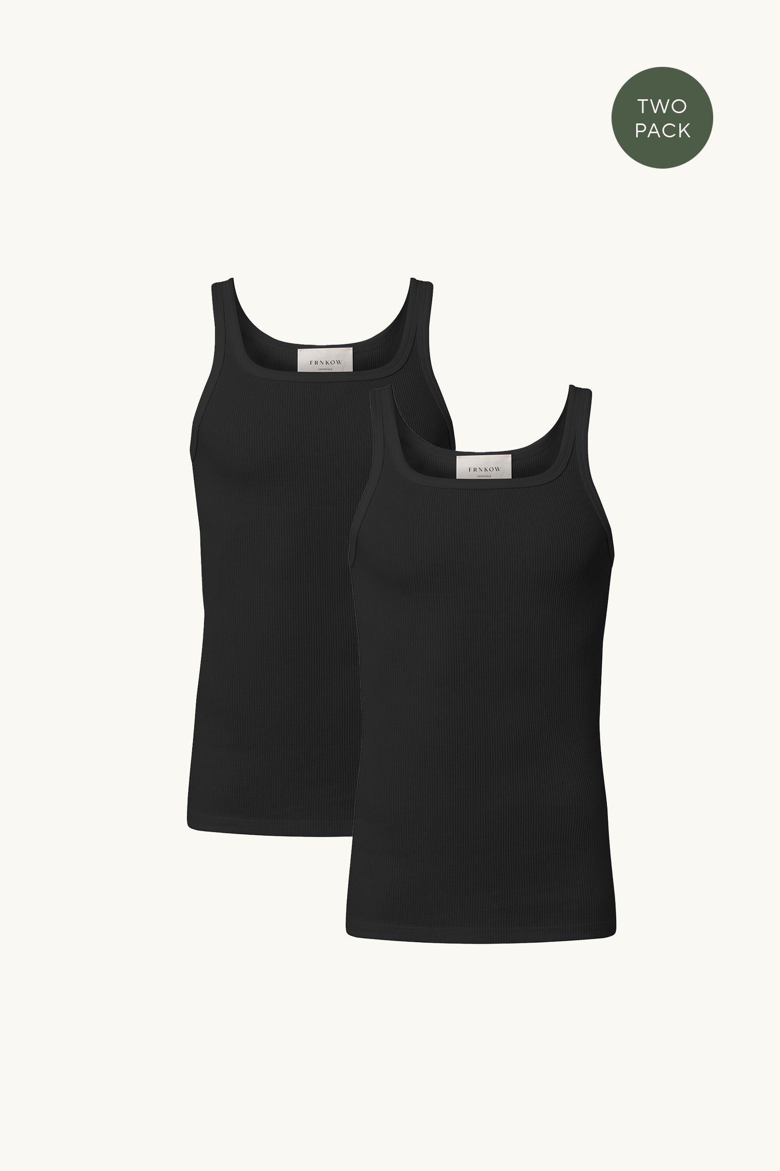 トップス [n] ORIGINAL RIBBED TANKTOP - BLACK Tank Top | Double Rib | Two Pack | Black