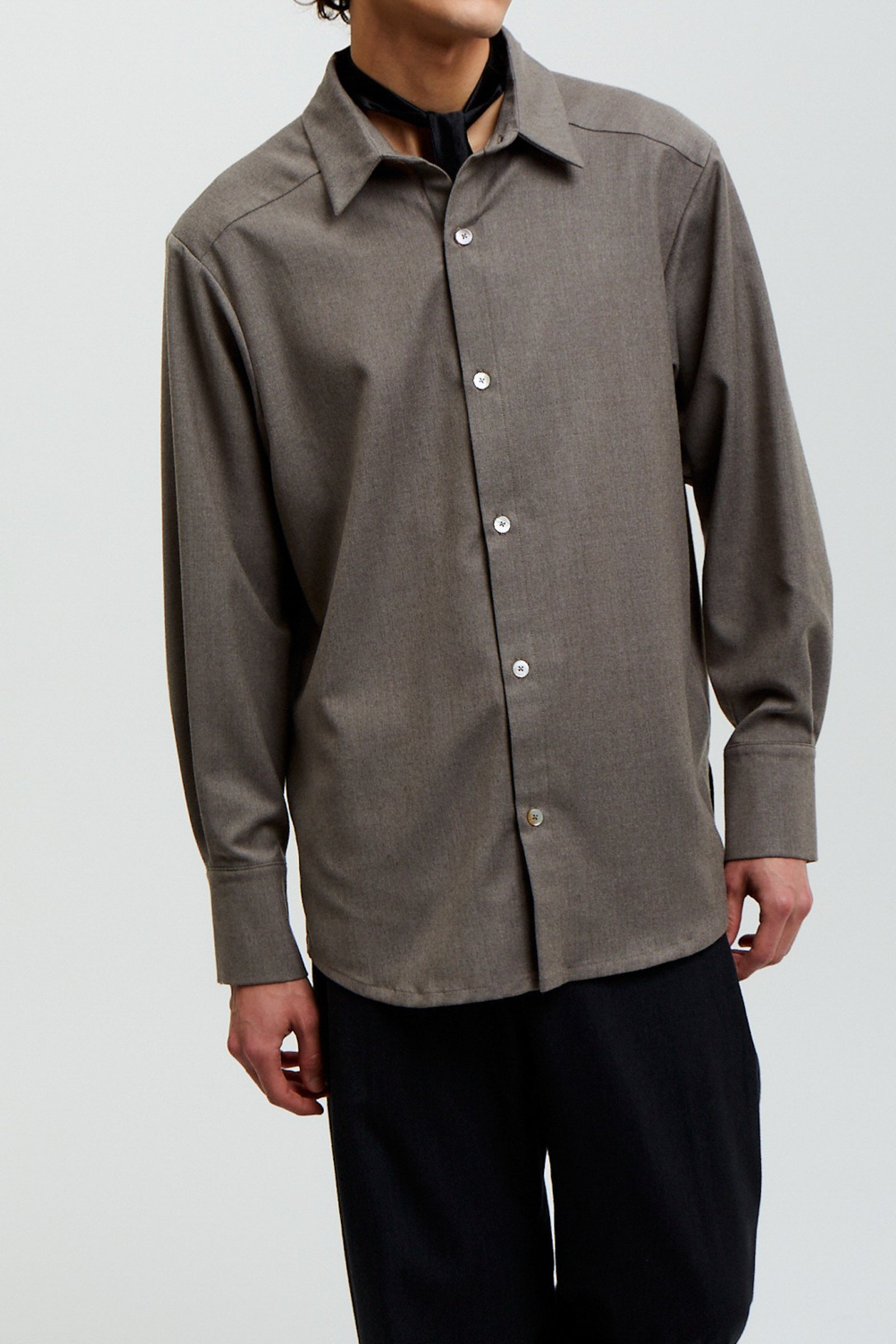 Virgin Wool Shirt | Brown
