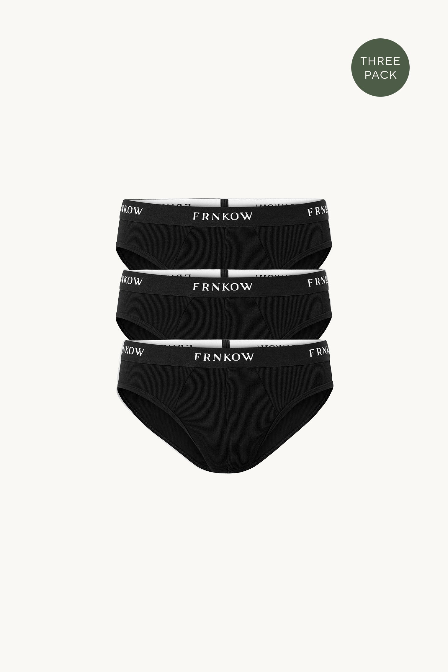 Briefs | Double Rib | Three Pack | Black