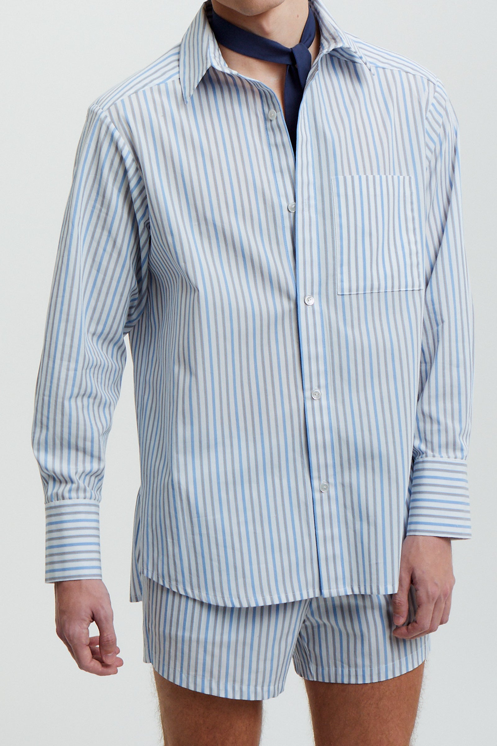 Cotton Shirt with Stripes