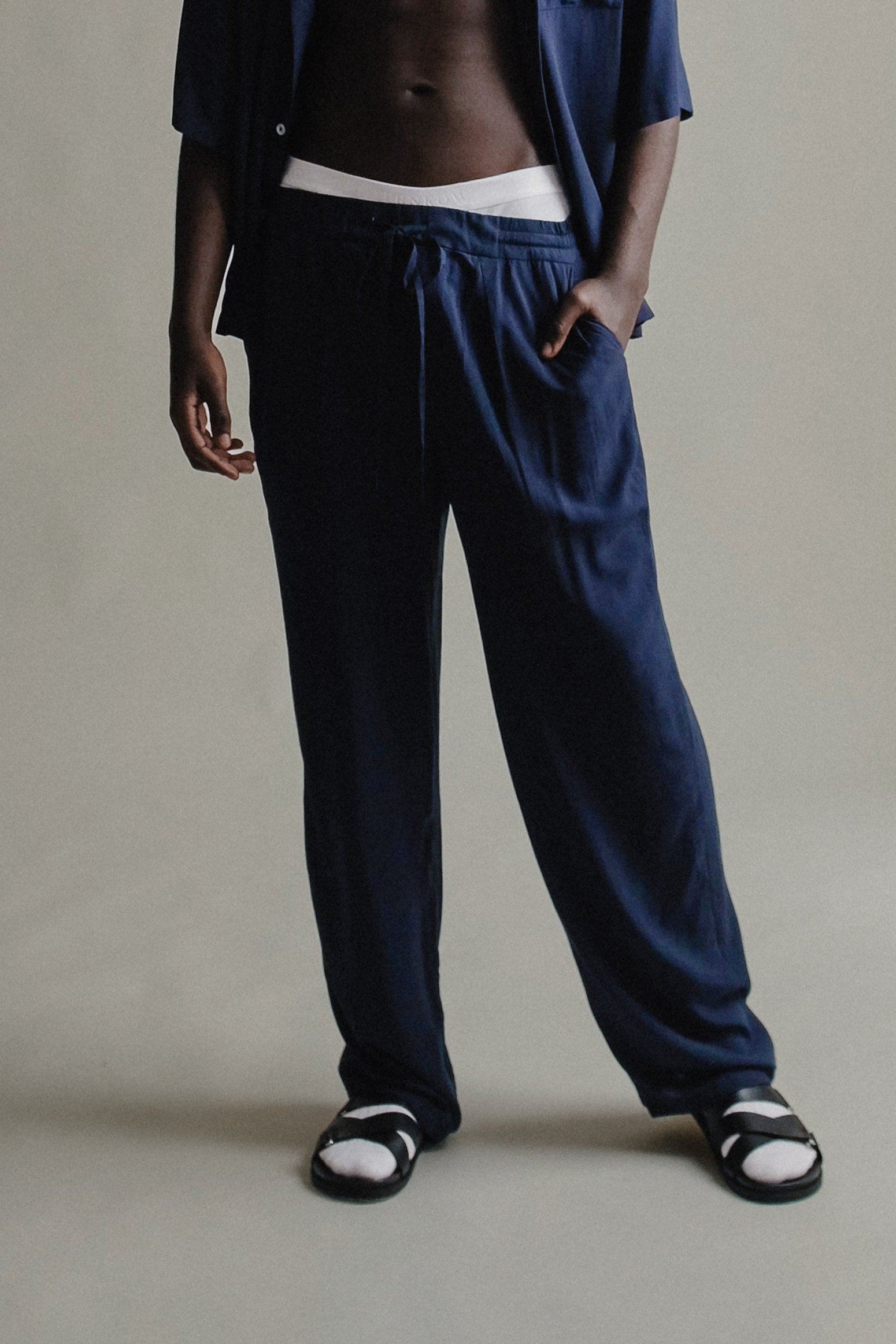 Resort Trousers with Drawstrings | Navy
