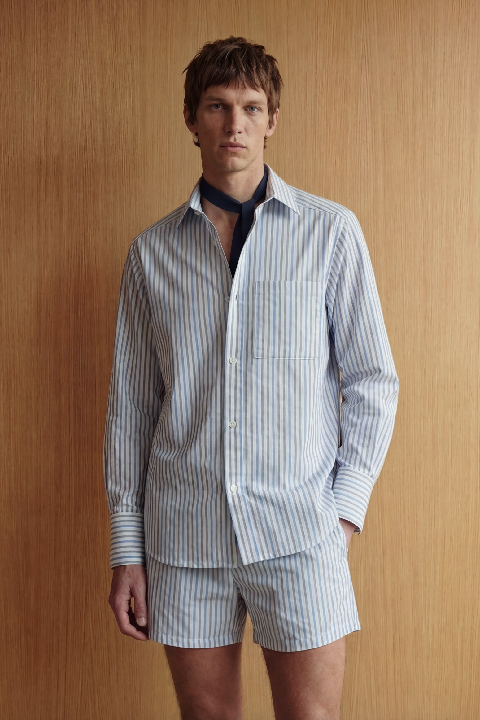 Cotton Shirt with Stripes