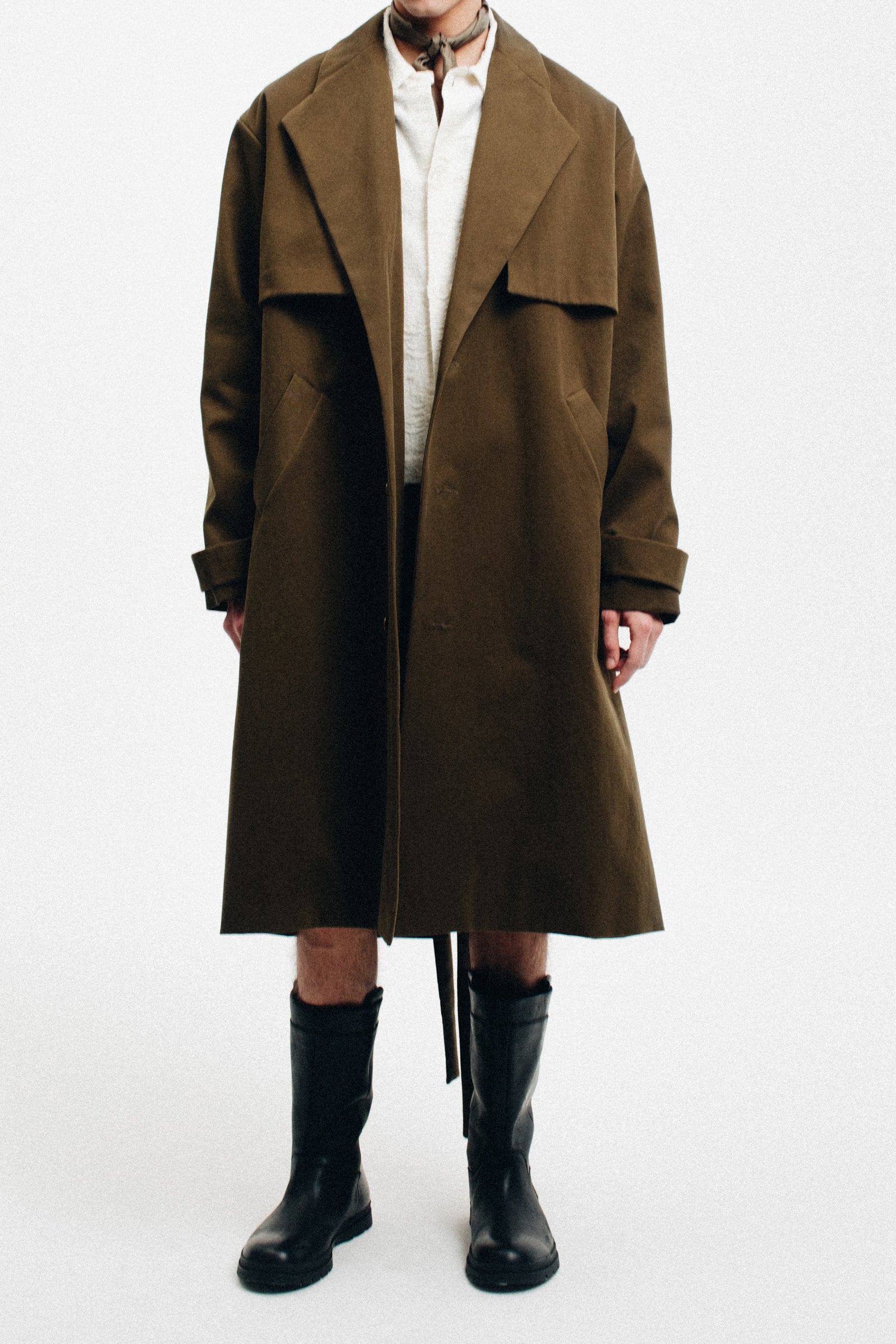 Oversized Cotton Trenchcoat | Green