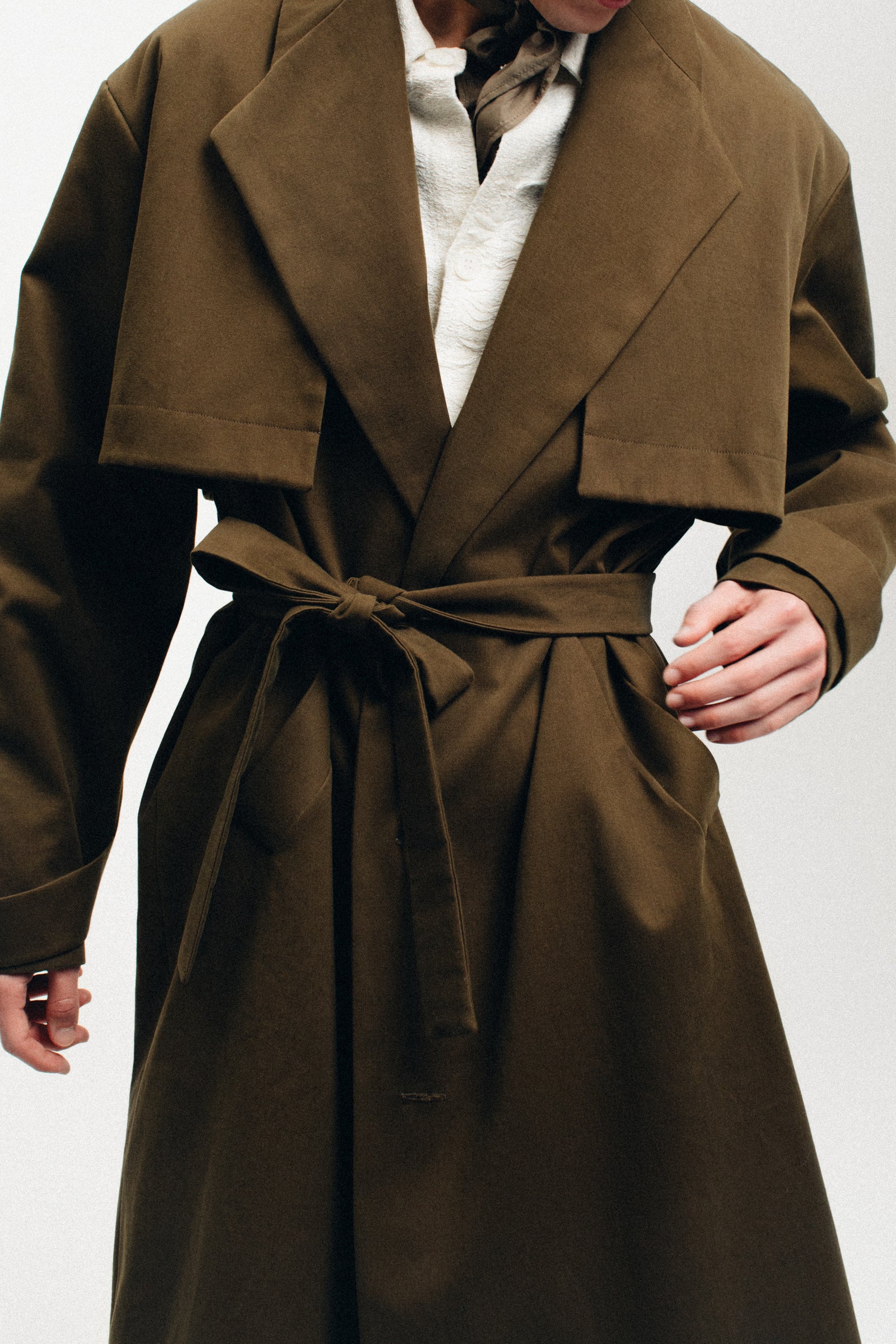 Oversized Cotton Trenchcoat | Green