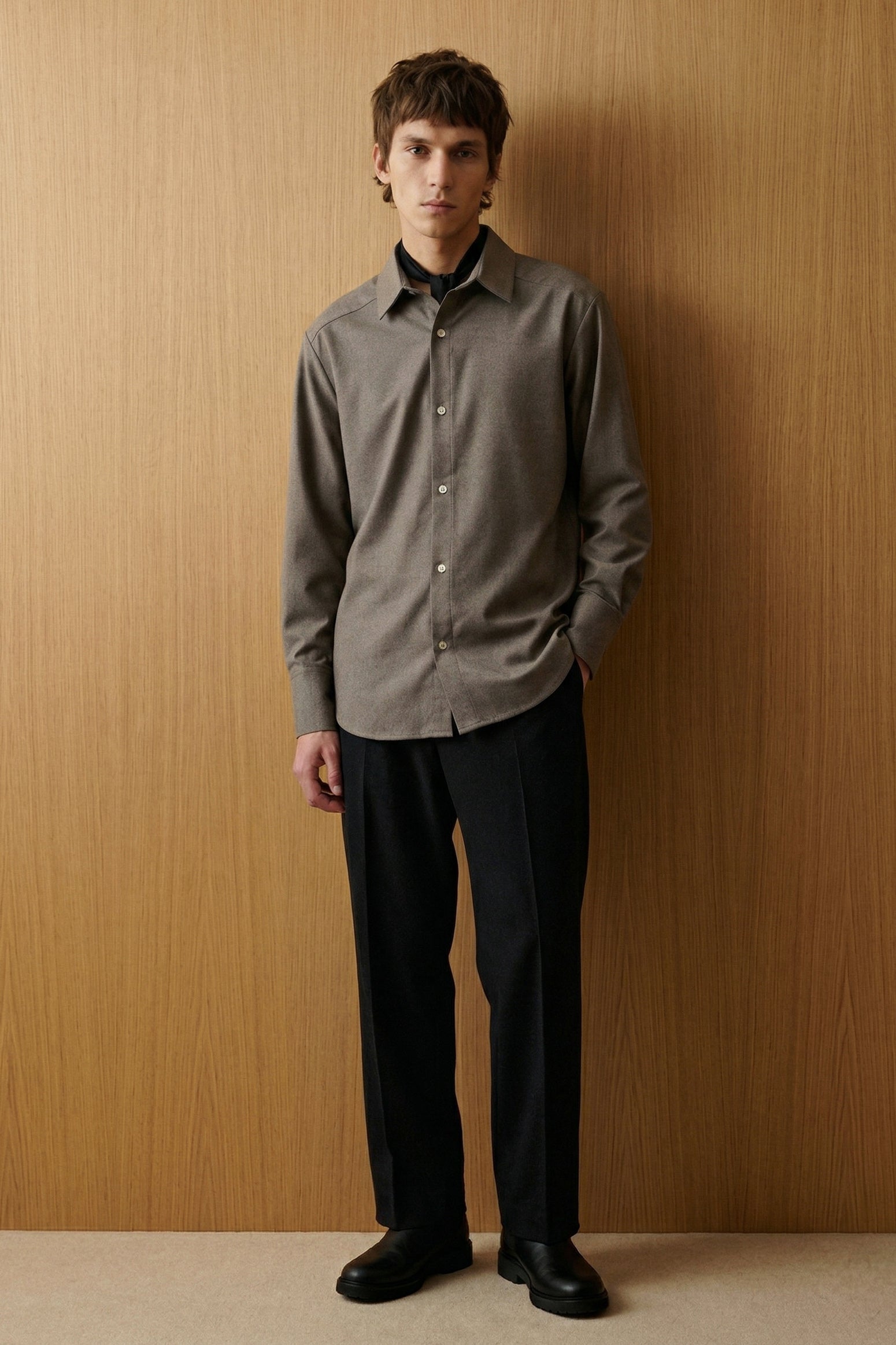 Virgin Wool Shirt | Brown
