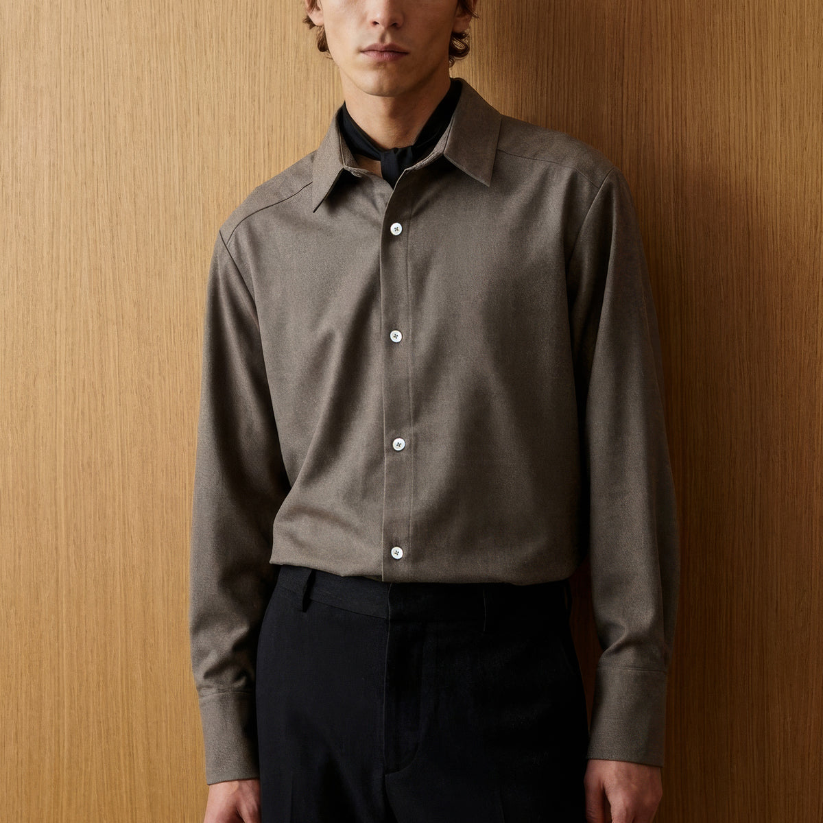 Virgin Wool Shirt | Brown