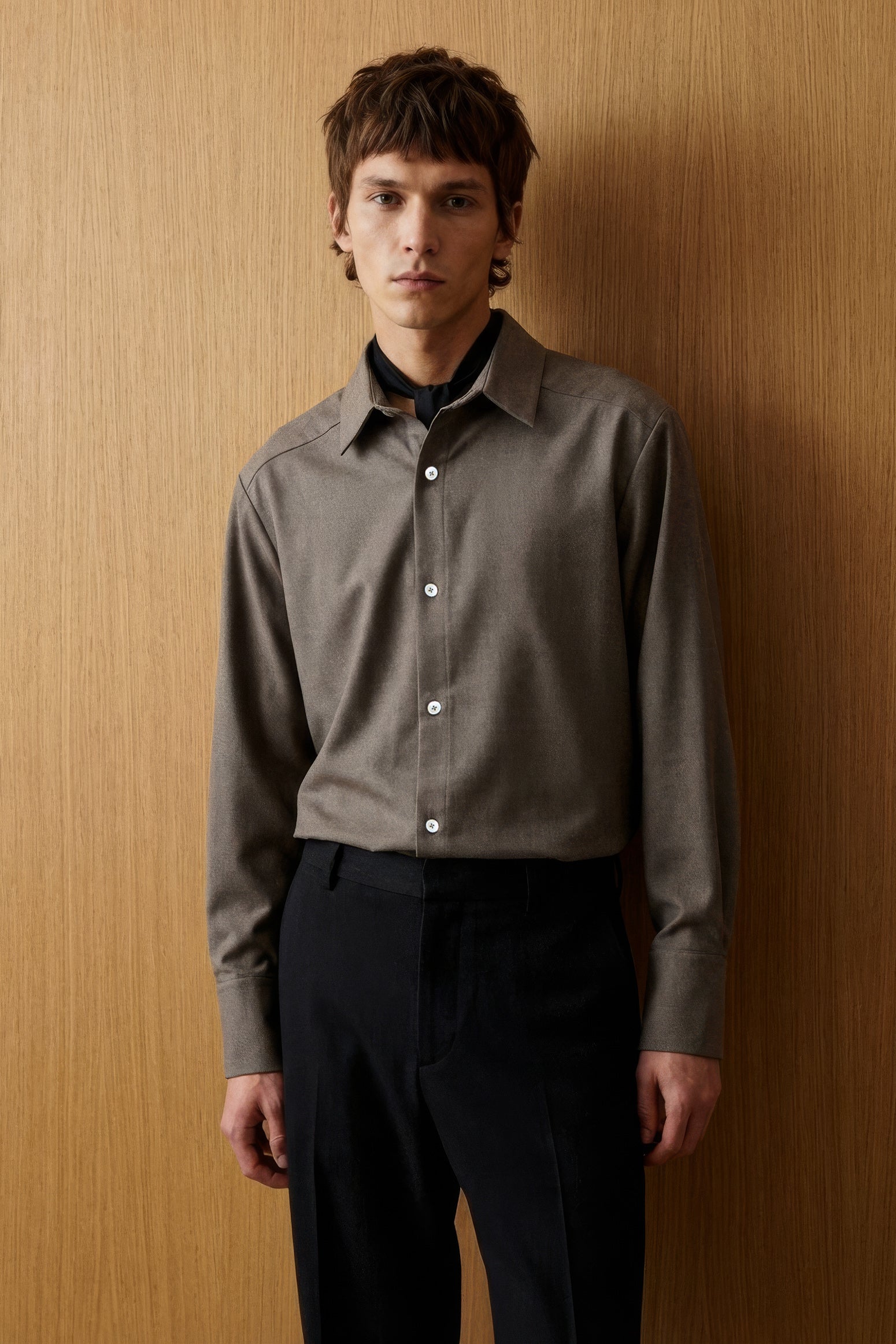 Virgin Wool Shirt | Brown