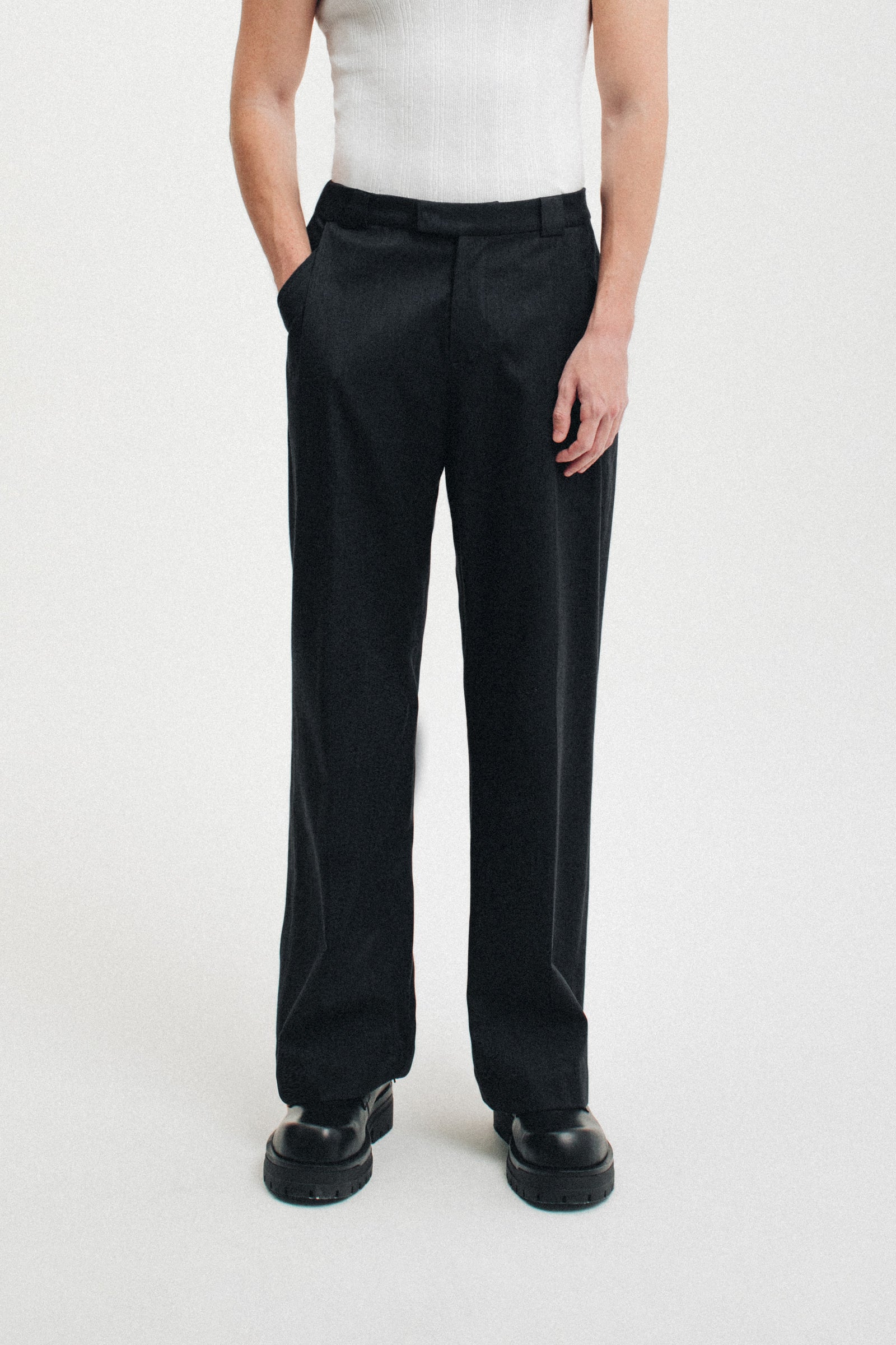Wool Trousers with Pleats | Anthracite