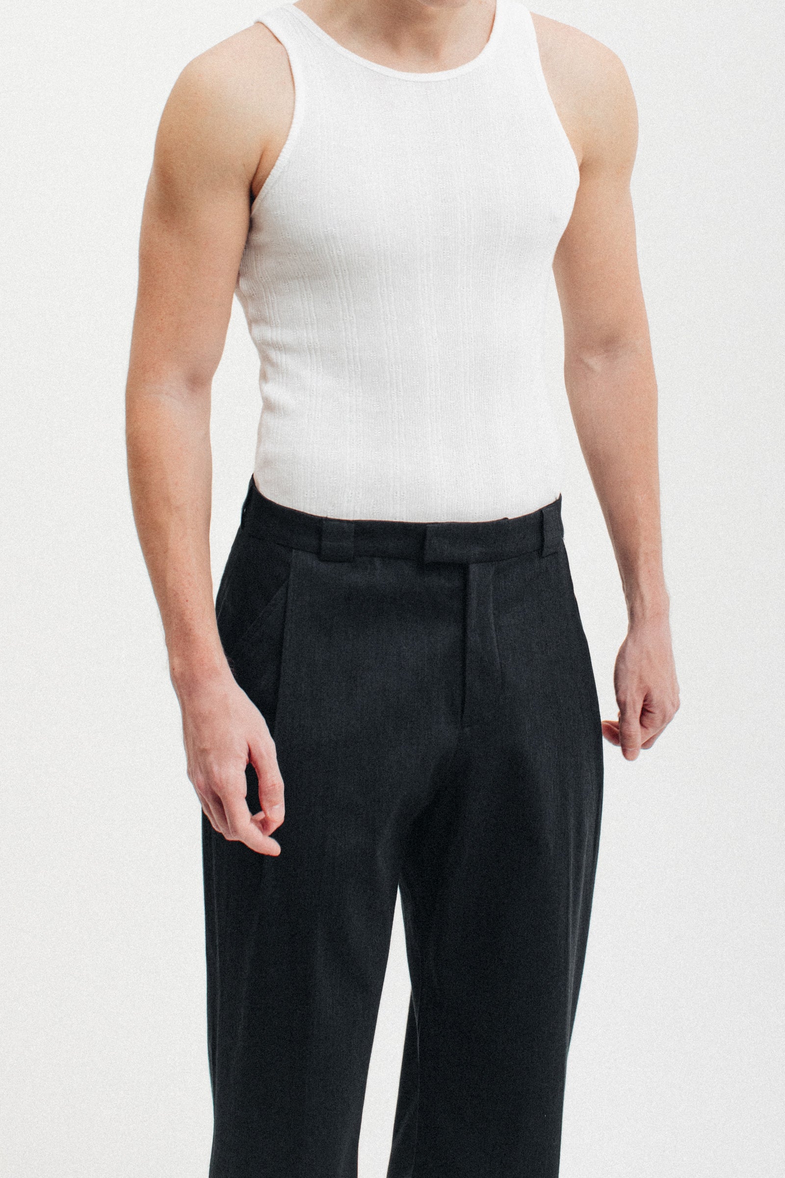 Wool Trousers with Pleats | Anthracite