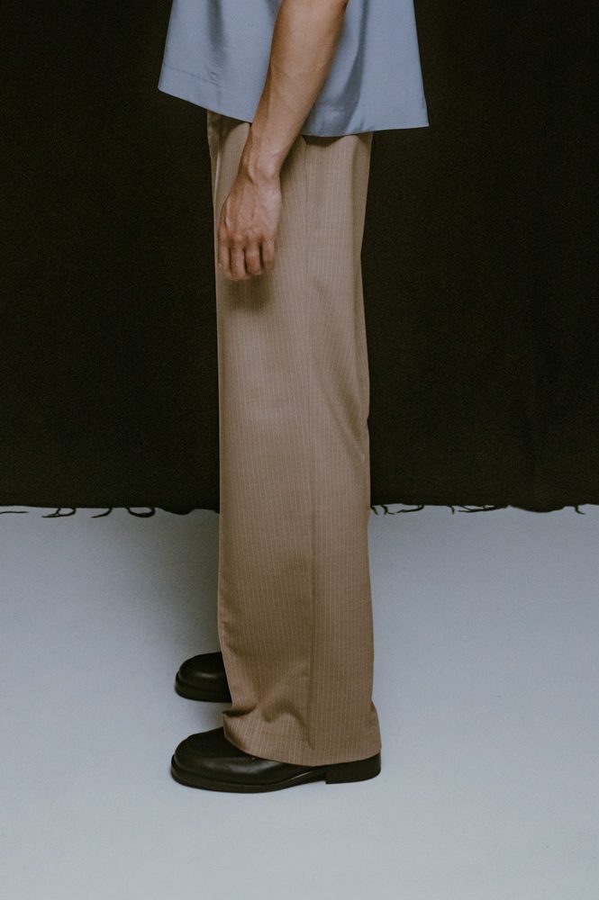 Wide-Leg Trousers with Pleats | Pinstripes