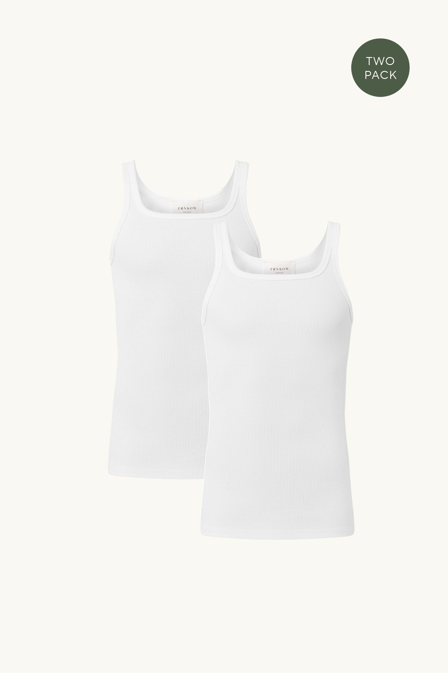 Tank Top | Double Rib | Two Pack | White